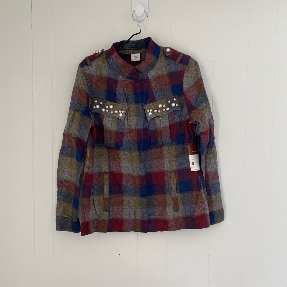 NWOT cabi Collage Jacket in Autumn Plaid (M)
